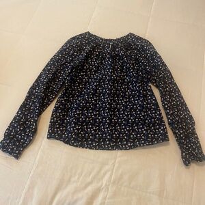 La Vie Rebecca Taylor floral top with keyhole button at neck